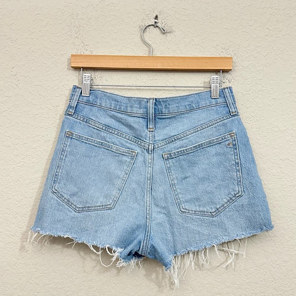 MADEWELL The Perfect Jean Short Blue Distressed Cut Off HR Grunge - Picture 2 of 11